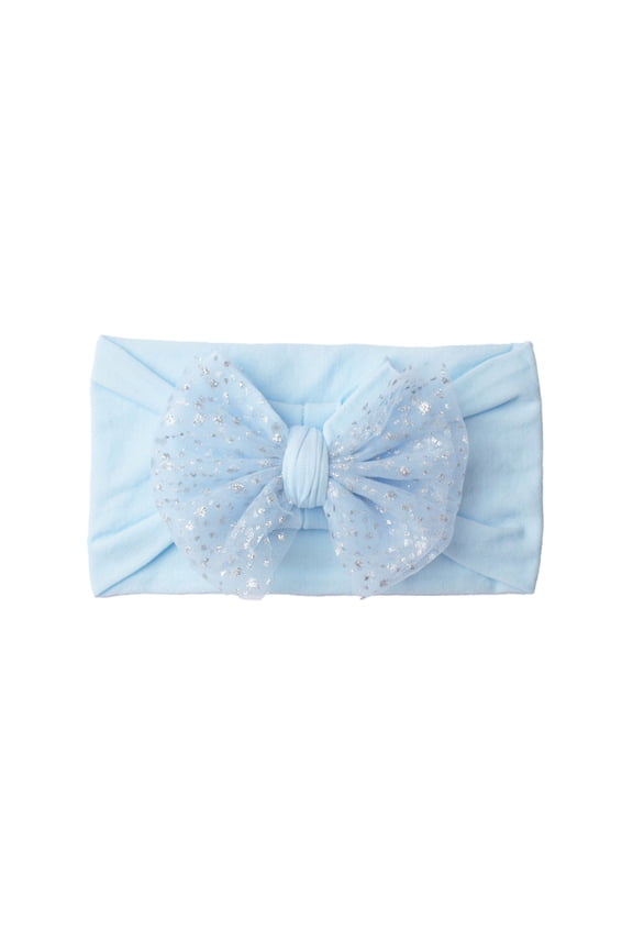 Baby Headbands Super Stretchy Soft Knot Baby Girl Headbands with Hair Bows Nylon Head Wrap For Newborn Baby Girls Infants Blue,One Size