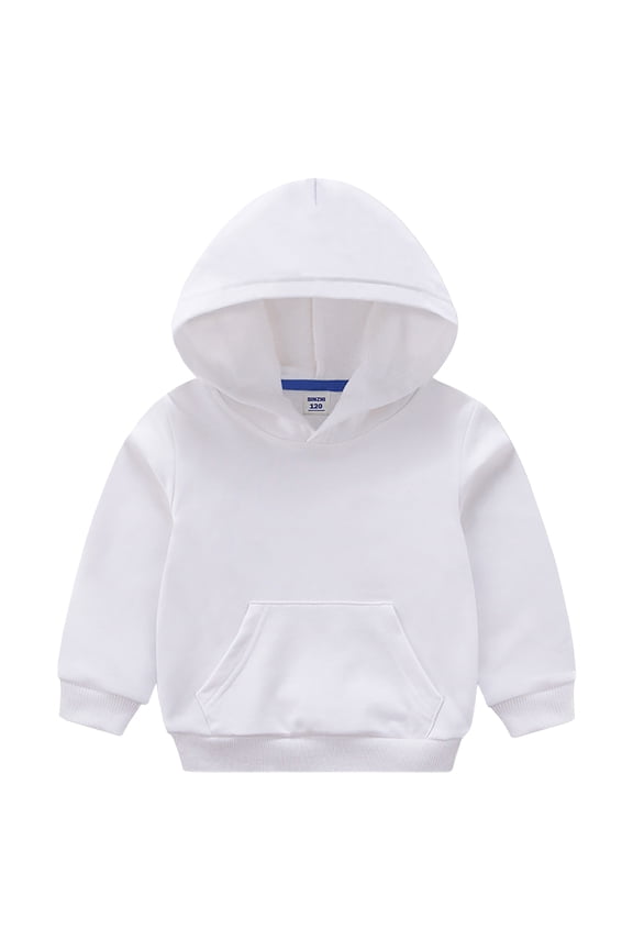Baby Jacket Girls Crewneck Sweatshirt Toddler Baby Long Sleeve Hooded Shirt Pocket Pullover Hoodies for Boys Girls White,18-24 Months