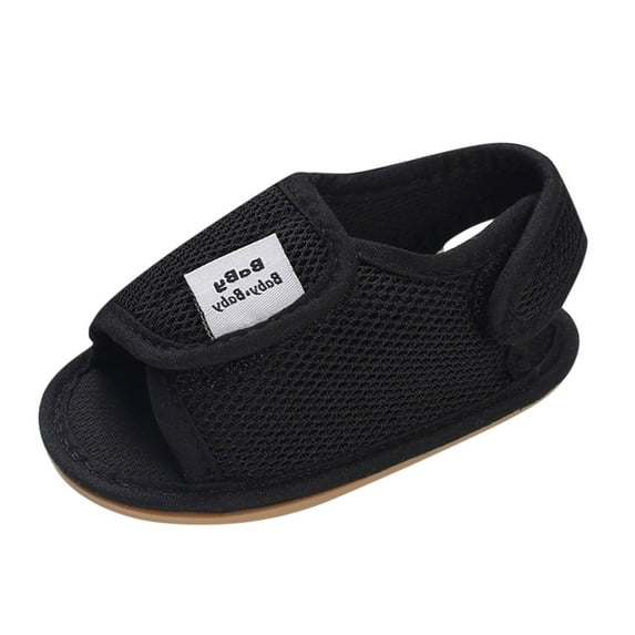 Qopobobo Baby Shoes Boys Sandals Baby Sandals Infant Toddler Girl Boy Beach Water Shoes Comfy Barefoot Wide Walking Shoe Breathable Summer Style Shoes Black,6