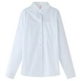 thumbnail image 1 of Qopobobo Back To School Kids Casual School Shirt Boy's Long Sleeve Dress Shirts Solid Stretch Wrinkle-Free Shirt Kids Casual Button Down Shirts School Uniform White,4-5 Years, 1 of 2