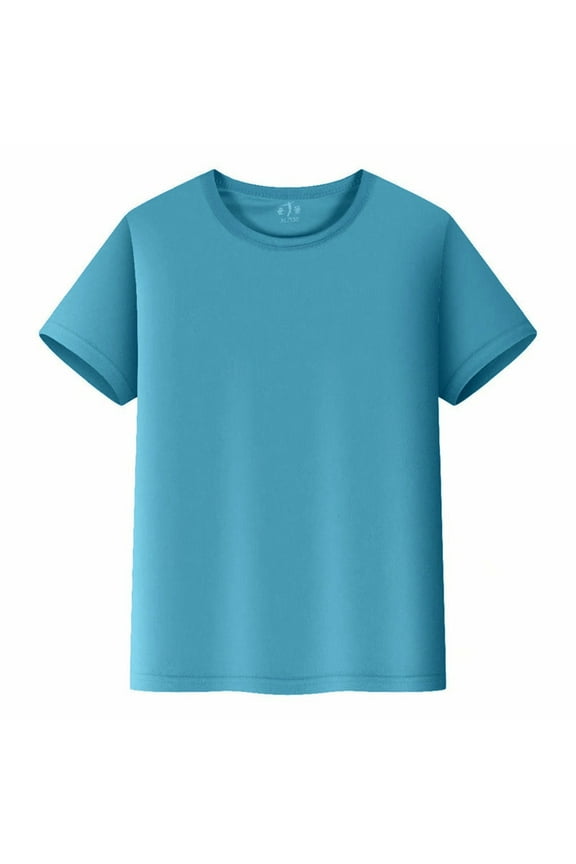 Boy Shirt Toddler T-Shirt, Crew Neck, Short Sleeve Sky Blue,11-12 Years