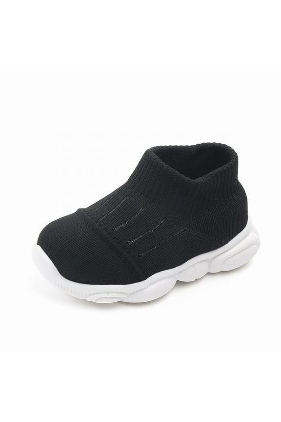 Boy Shoes Toddler Slip On Shoes Toddler Boys Light Up Shoes LED Flashing Lightweight Mesh Breathable Adorable Running Sneakers for Toddler Black,5