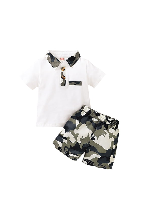Boy Suits For Weddings Toddler Wedding Outfit Boy Toddler Boy Plaid Clothes Suit Short Sleeve Dress Shirt+Suspender Pants formal Gentleman Wedding Party Outfit Set White,9-12 Months