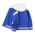 thumbnail image 1 of Qopobobo Boys Baseball Jackets Kids' Color-Block Baseball Jacket Warm Hooded Coat for Boys & Girls Long Sleeve Top Autumn/Winter Outerwear Size for 1-2 Years,Blue, 1 of 5