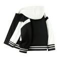thumbnail image 1 of Qopobobo Boys Baseball Jackets Toddler Baby Boy Girl Baseball Jacket Y2k Varsity Kids Bomber Jackets Boys Girls Color Block Button Letterman Jackets Size for 13-15 Years,Black, 1 of 5