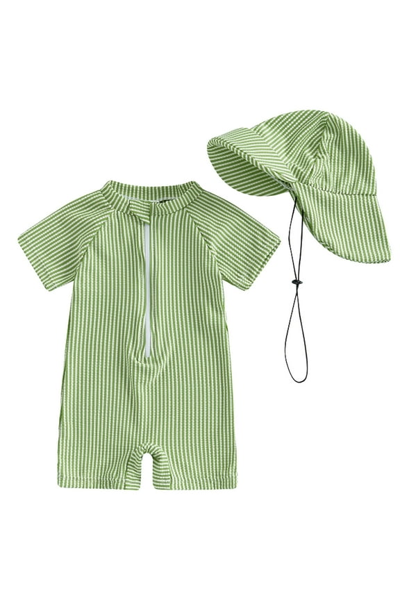 Boys Bathing Suit Toddler Baby Boys One Piece Floatation Swimsuit Long Sleeve Bathing Suit with Adjustable Buoyancy Float Suit Swimwear Green,6-12 Months