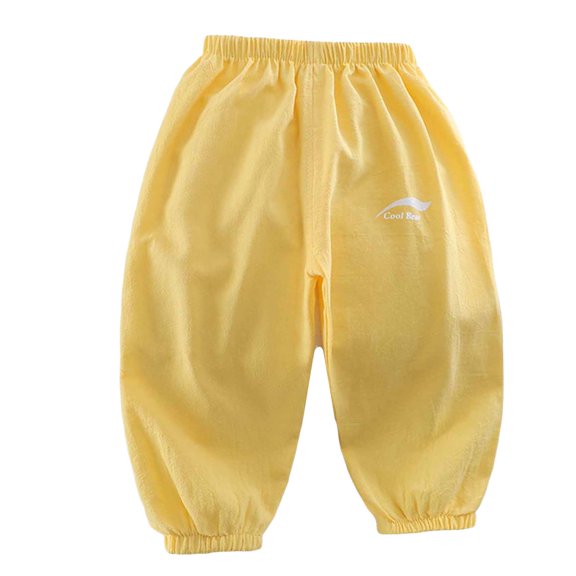 Qopobobo Boys Pants Boys Playwear Pants Boy's Cargo Joggers Pants Youth Quick Dry Hiking Lightweight Pants for Sports Outdoor with Zipper Pockets Light Yellow,3-4 Years