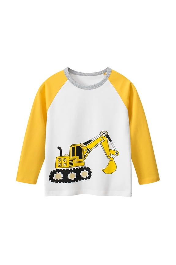 Boys White Dress Shirt Toddler Boy Sweatshirt Baby Boys' and Toddler,Animals,Sharks Long Sleeve Graphic T-Shirts Yellow,3-4 Years