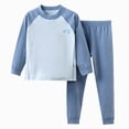 thumbnail image 1 of Qopobobo Girls Fall Winter Pajama Set Long Sleeve Top Pants Soft Warm Loungewear Sleepwear 2 Piece 18-24 Months(Blue, 18-24 Months), 1 of 7