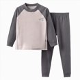 thumbnail image 1 of Qopobobo Girls Fall Winter Pajama Set Long Sleeve Top Pants Soft Warm Loungewear Sleepwear 2 Piece 18-24 Months(Grey, 18-24 Months), 1 of 7