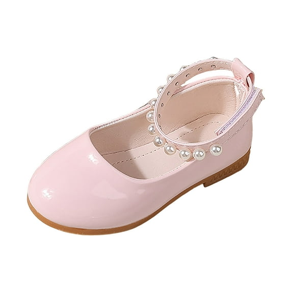 Qopobobo Girls Flat Dress Shoes Toddler Ballet Shoes Girl's Ballet Flats Non-Slip Soft Walking Party Dress Shoes for Toddler Pink,9