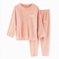 thumbnail image 1 of Qopobobo Girls Spandex Blend Pajama Set Long Sleeve 2 Piece Soft Stretch Sleepwear Fall Winter Size 9-10 Years(Pink, 9-10 Years), 1 of 3