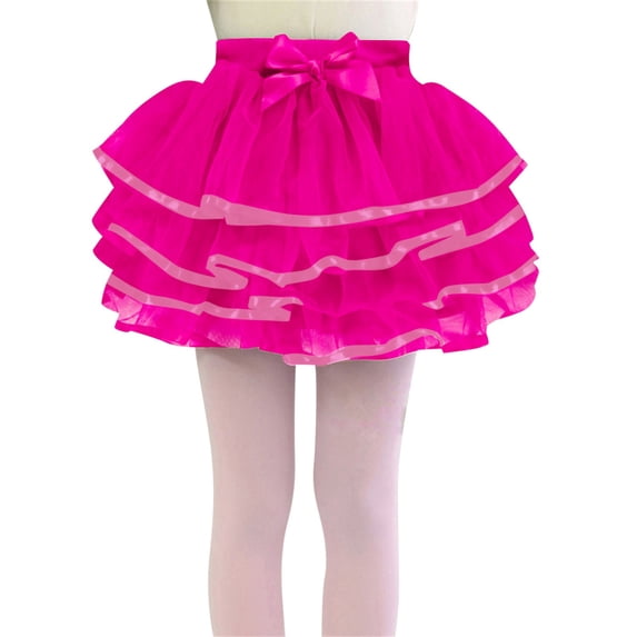 Qopobobo Girls Uniform Skirts Toddler Skirt Girls Skirts Toddler Tutu Skirt Tulle Dance Skirts Girls Birthday Fashion Clothes Hot Pink,12-24 Months