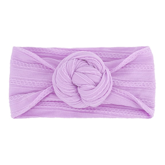 Qopobobo Hair Bows For Girls Baby Girls Nylon Headbands Soft Hairbands Hair Accessories for Newborn Infant Toddler Kids Purple,One Size