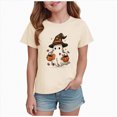 thumbnail image 1 of Qopobobo Halloween Shirts for Kids Girls Halloween Short Sleeve T-Shirt for Kids Size 7-8 Years(Beige, 7-8 Years), 1 of 5