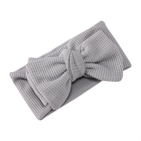 Qopobobo Headbands For Girls Baby Girls Bows Soft Stretchy Nylon Hair Bands Hair Accessories Baby headbands with Bows for Newborn Baby Grey,One Size