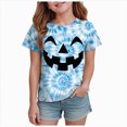 thumbnail image 1 of Qopobobo Kids Halloween T-Shirts Girls Halloween Shirt Cute Short Sleeve Tees 1T 2T(Blue, 1-2 Years), 1 of 5