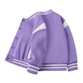 thumbnail image 1 of Qopobobo Kids Red Jackets Kids Varsity Jacket Girls Boys Baseball Jacket Coat School Uniform with Pocket Purple,2-3 Years, 1 of 4