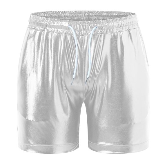 Qopobobo Men Shorts Cotton Shorts Men Men's Casual Beach Shorts Stretch Baggy Shorts Stylish Comfy Cooling Walking Shorts Silver,M