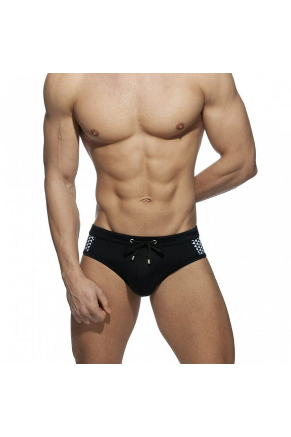 Men Swim Shorts Men's Mesh Workout Shorts Low Rise Breathable Trunks Beach Swimwear Underwear Boxers Sports Shorts Black,XXL