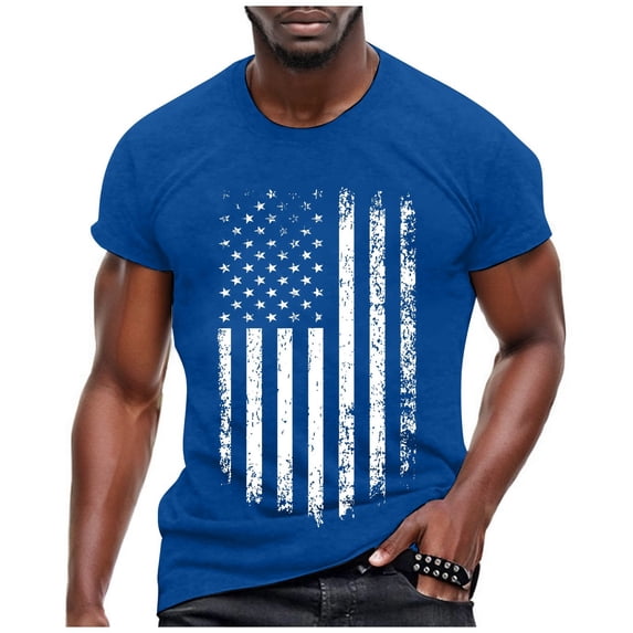 Qopobobo Mens Shirts Mens T Shirts Men's Cotton T-Shirts Oversized Unisex Short Sleeves Casual Loose Wash Solid Basic Tee Tops Blue,M