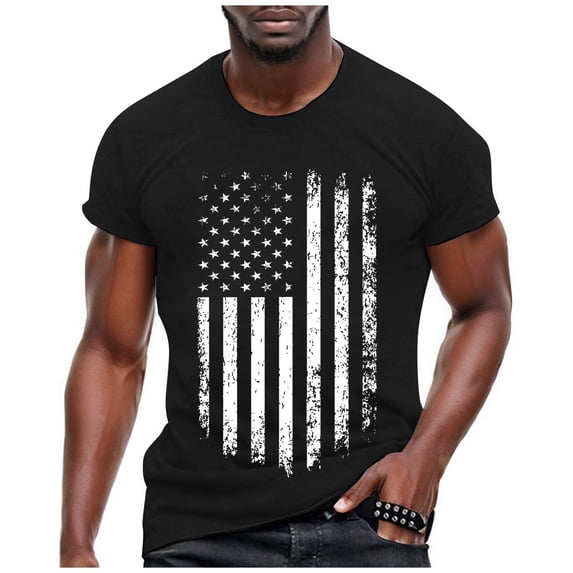 Qopobobo Mens Shirts Short Sleeve Men Clothing Men's T Shirt Short Sleeve Cotton Blend T-Shirts Crew Neck Casual Summer Basic Tee Shirts Black,M