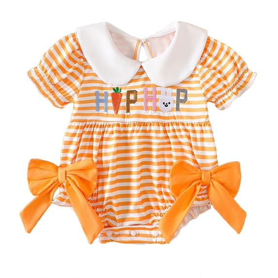 Qopobobo Newborn Boy Clothes Baby Girl Clothes Long Sleeve Romper One Piece Jumpsuit Fall Winter Infant Outfits Orange,3-6 Months