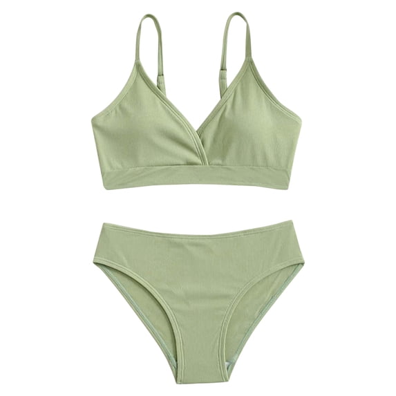 Qopobobo Swim Suits For Teens Girls Baby Girl Swimsuit Ruffle Two Pieces Swimwear Toddler Girl Rash Guard Beach Bikini Bathing Suit Green,8-10 Years