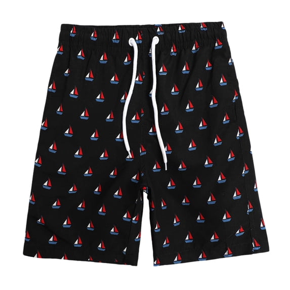 Qopobobo Swim Trunks Kids Boys Swimming Trunks Swim Boxer Shorts Underpants Stripe Black,10-12 Years