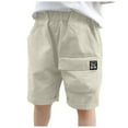 thumbnail image 1 of Qopobobo Toddler Boys Shorts Boys Clothes Athletic Shorts Boy'S Basketball Shorts Youth Boy'S Active Athletic Performance Shorts With Pockets Moisture Wicking Shorts For Boys Khaki,7-8 Years, 1 of 9