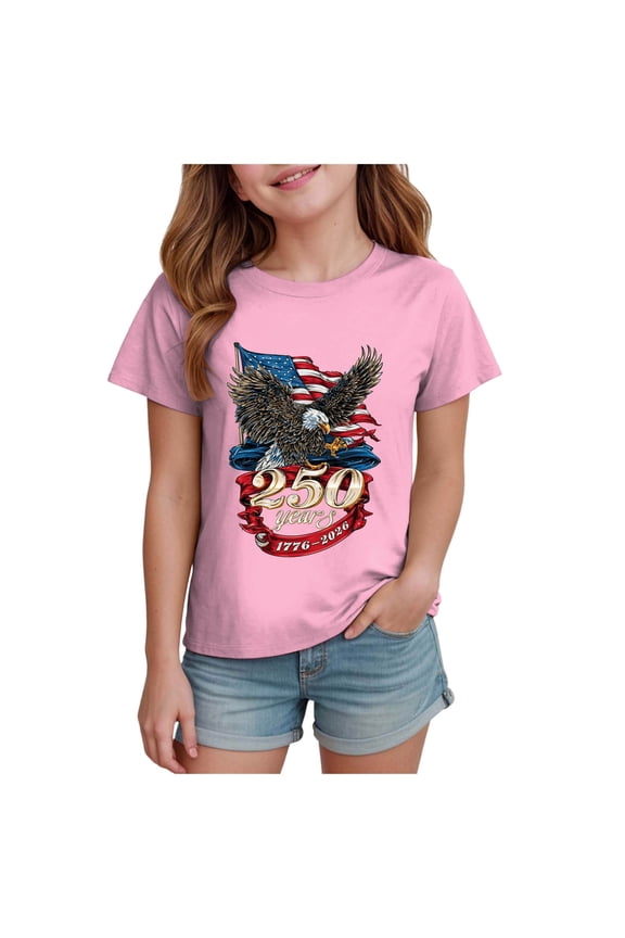 Toddler Girl Clothes Girls Daily Wear Top Girls Short Sleeve T-Shirts Kids Summer Crewneck Curve Hem Tunic Tops Soft Tees Pink,3-4 Years