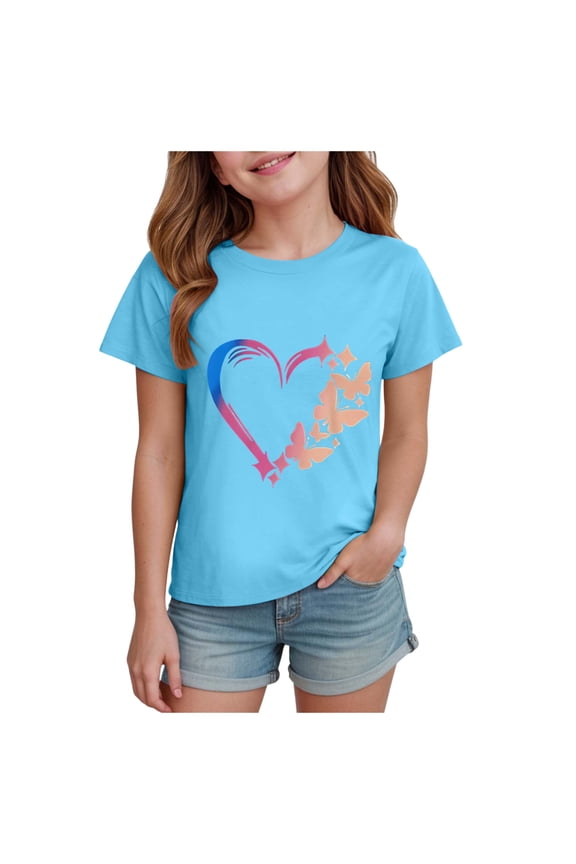 Toddler Girl Clothes Girls Tee Shirts Promoted to Big Sister Shirts for Toddler Baby Girls Announcement T-Shirt Summer Short Sleeve Tees Big Sis Tops Sky Blue,18-24 Months