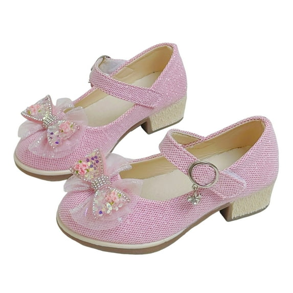 Qopobobo Toddler Girl Flats Toddler Flats Girls Classic Slip on Ballet Flats Glitter Wedding Party Bridesmaids Flower Girl Princess Dress Shoes for Kid Toddler Pink,11.5