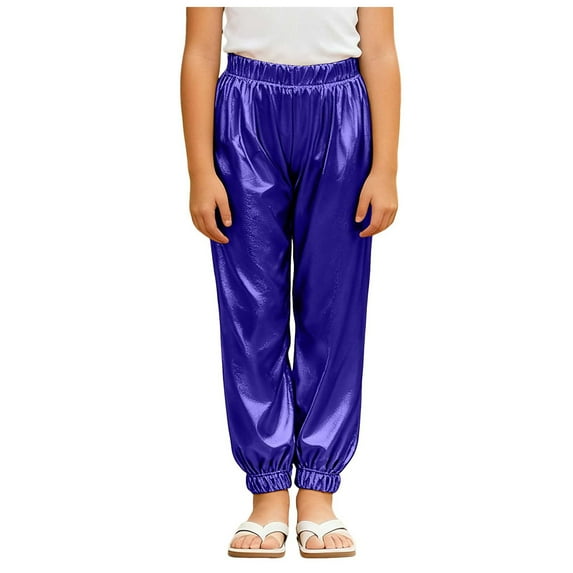 Qopobobo Toddler Girl Pants Toddler Girl Trousers Girls School Uniform Pants Adjustable Waist Dress Pants with Pockets Straight Leg Trousers for Teen Kids Dark Blue,5-6 Years
