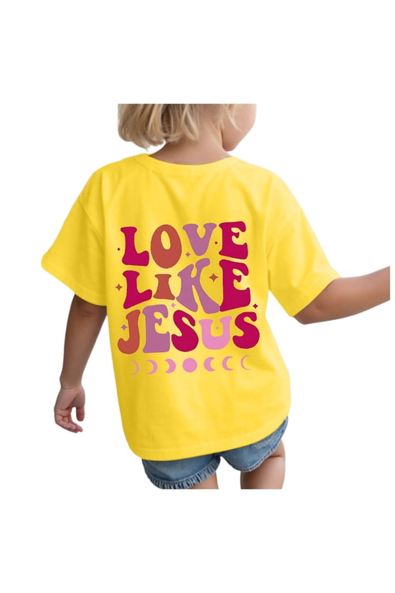 Toddler Girl Shirts Girls Casual Outing Top Girls Short Sleeve T-Shirts Kids Summer Crewneck Curve Hem Tunic Tops Soft Tees Yellow,9-10 Years