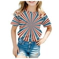 thumbnail image 1 of Qopobobo Toddler Girl Shirts Girls Tee Shirts T Shirts for Girls Graphic 4th of July Tops Fourth of July Patriotic T-Shirt Cute Novelty USA Flag Printed Tshirts Khaki,8-9 Years, 1 of 4