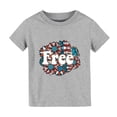 thumbnail image 1 of Qopobobo Toddler Girl Tees Girls Tee Shirts Unisex Kids American Flag Short Sleeve T-Shirts Boys Girls 4th of July Patriotic Crew Neck Pullover Tops White,8-10 Years, 1 of 3