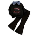thumbnail image 1 of Qopobobo Toddler Girl Winter Clothes Baby Clothes For Girls Newborn Baby Boy Girl Clothes Knitted Cotton Long Sleeve Romper Long Pants Solid Color Fall Winter Outfits Black,2-3 Years, 1 of 7