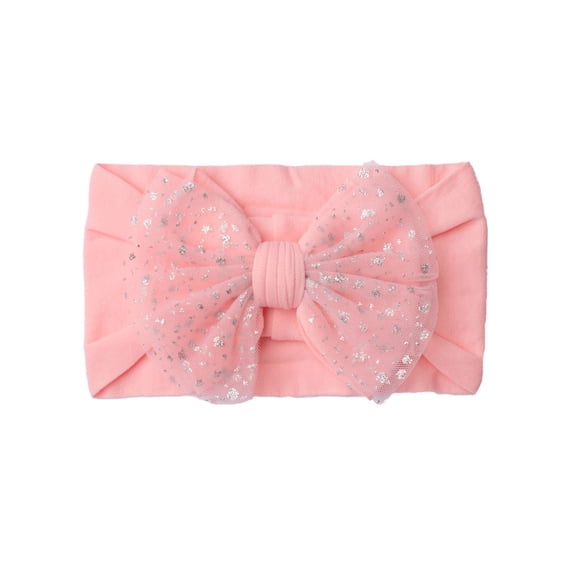 Qopobobo Toddler Hair Accessories Baby Headbands Soft Nylon Hairbands Hair Bows for Newborns Infants Toddlers and Baby Girls Hairbands for Pink,One Size