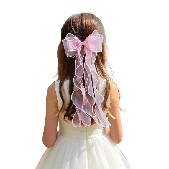 Qopobobo Toddler Headband Baby Girls Bows Headbands Nylon Hairbands Ribbon Bow Hair Accessories for Newborns Infants Toddlers and Kids Pink,1-13 Years