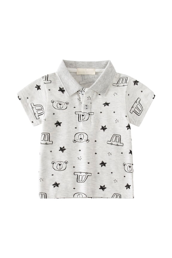 Toddler Polo Shirt Infant Polo Shirt Cute Clothes for Girls Baby and Toddler Boys Classic Short Sleeve Polo Shirt Summer Solid Color Dress Grey,4-5 Years