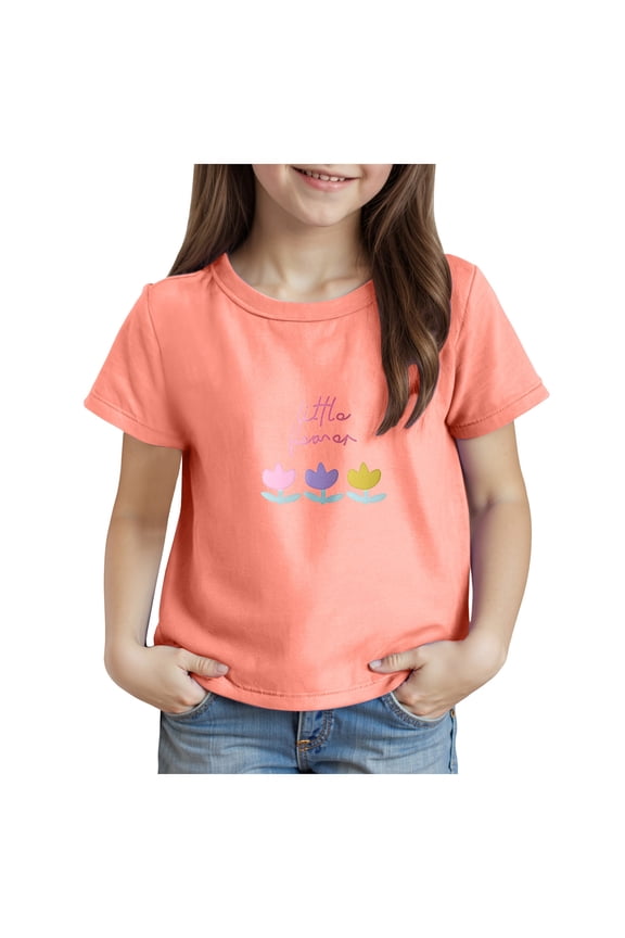 Toddler Shirts Girls Toddler Girl Shirts Toddler Boys Girls Birthday Shirts for Baby Kids Birthday Outfit for Party Short Sleeve Tshirt Orange,1-2 Years