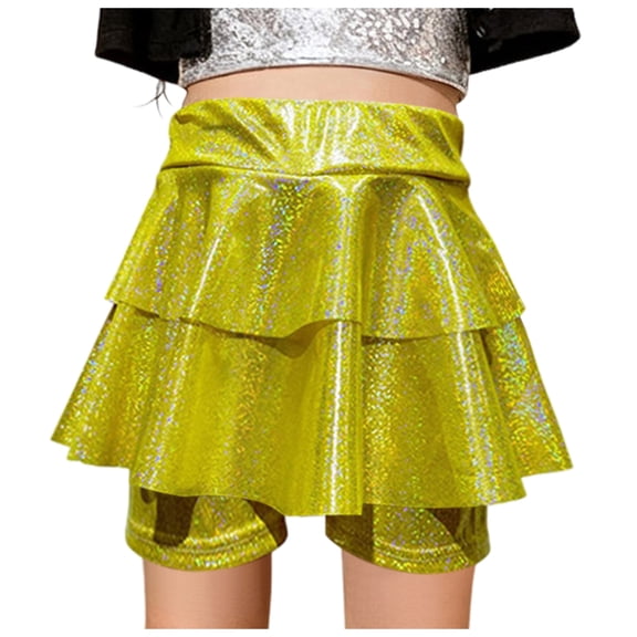 Qopobobo Toddler Shorts Girls Toddler Girls Cotton Bike Shorts Soft Girl Thickened Cartwheel Shorts Solid Safety Dance Short For Kids Gold,8-9 Years