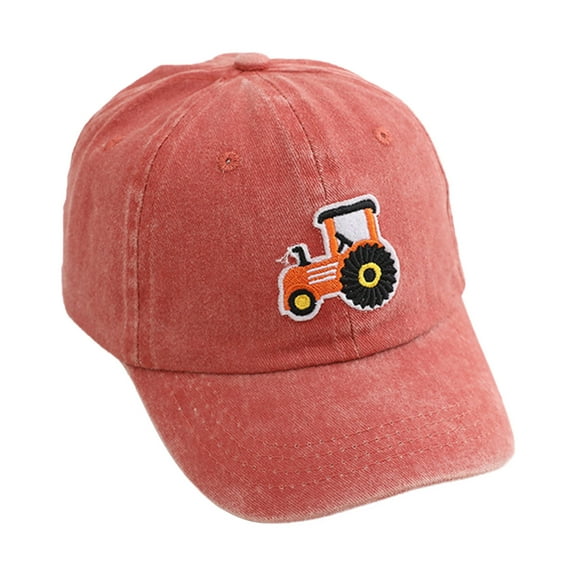 Qopobobo Toddler Sun Hat Kids Sports Baseball Cap for Boys Girls Lightweight UPF 50+ Water Resistant Youth Plain Hat for Running, Tennis, Golf Watermelon Red,One Size
