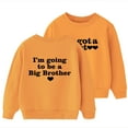 thumbnail image 1 of Qopobobo Toddler Sweater Girls Boys Zip Up Hoodie Toddler Boy Big Bro Print Pullover Crewneck Long Sleeve Shirt Fall Tops Orange,2-3 Years, 1 of 3