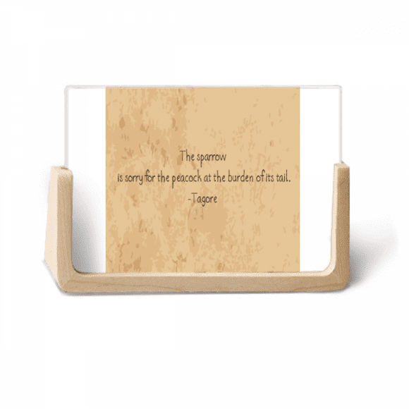 Qoutes Famous People Healing Burden Peacock Tail Photo Wooden Photo Frame Tabletop Display