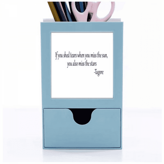 Qoutes Healing Sentences Star Tear Cheer Up Desk Supplies Organizer Pen Holder Card