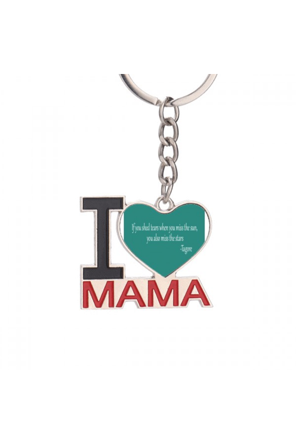 Qoutes Healing Sentences Star Tear Cheer Up Keychain Metal Keyring Holder Love MAMA Mother
