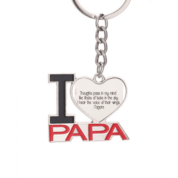 Qoutes Healing Sentences Thoughts Lucks Voice Keychain Metal Keyring Holder Love PAPA Father