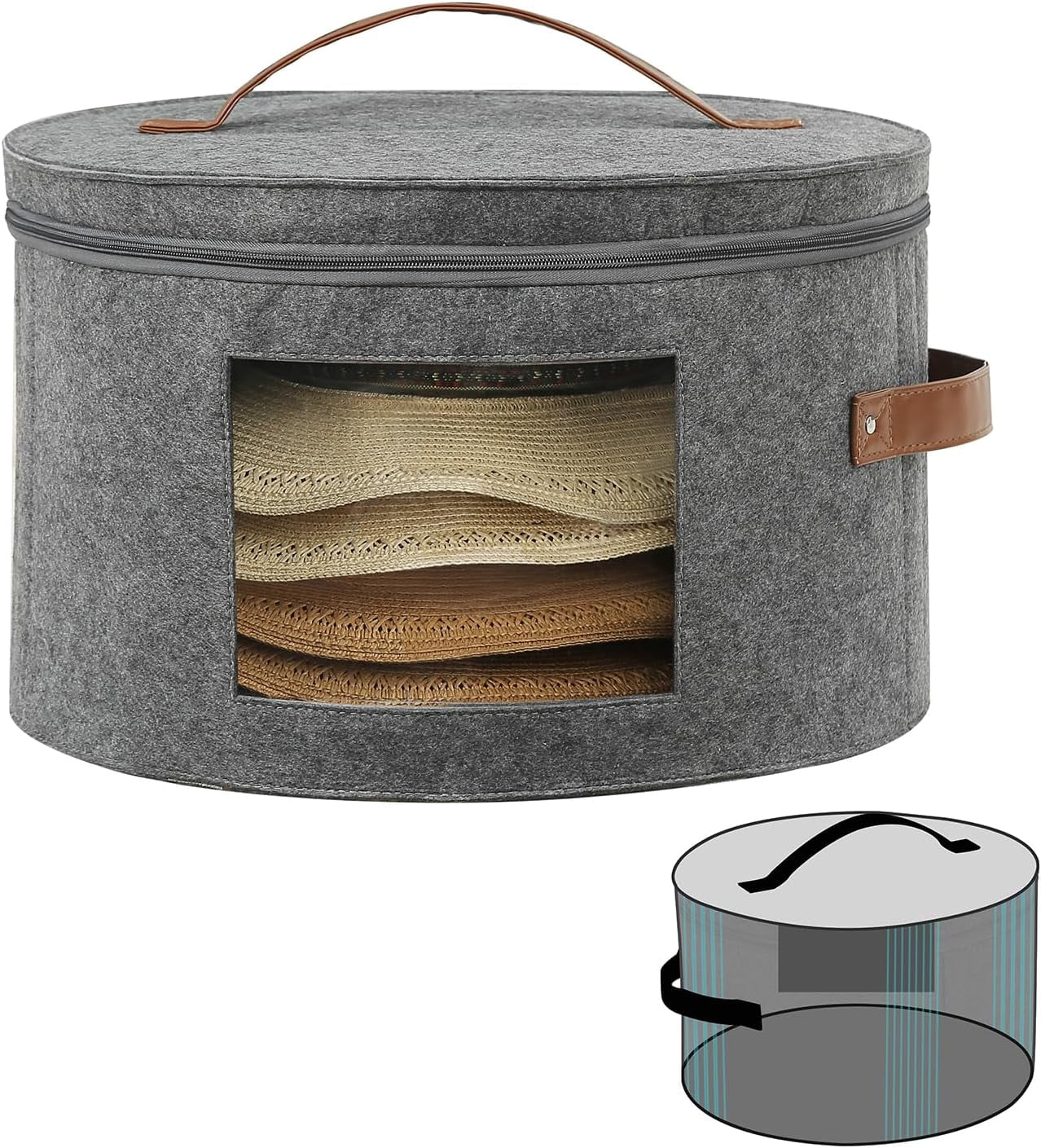 Qozary Reinforced Hat Storage Box - Hat Organizer for Women & Men ...